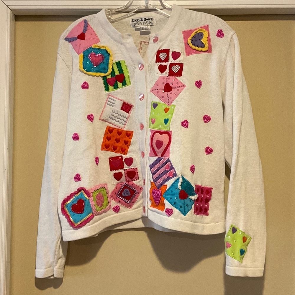 Jack B. Quick Large Embroidered Sequined Pearled … - image 1